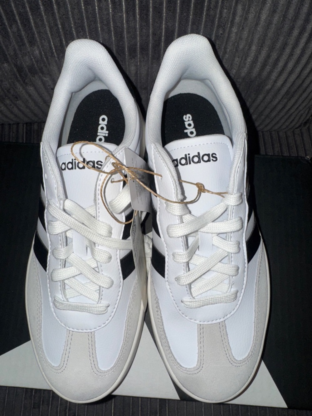 Brand New adidas White and Black Barreda Low-Top Sneakers - Picture 4 of 8
